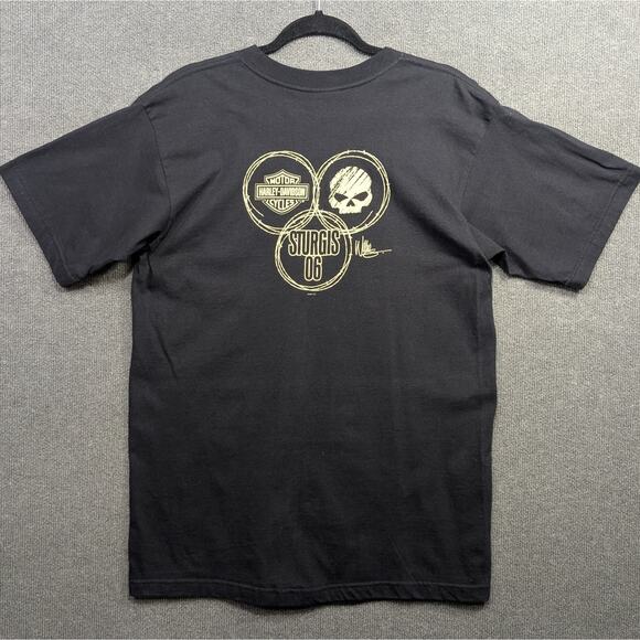 Harley Davidson Sturgis Rally T Shirt Mens Large USA Made Black Hills Tee 2006 - Picture 1 of 10